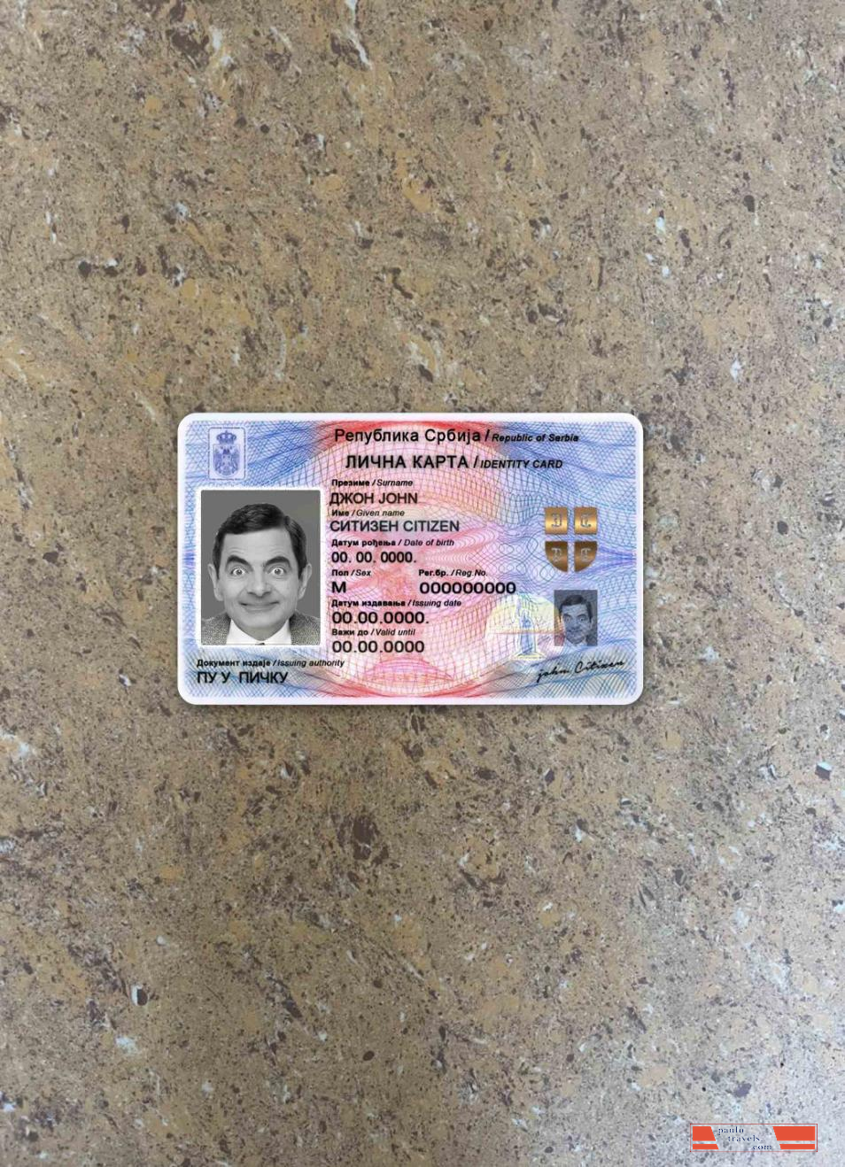 Serbia ID photolook FRONT PSD template